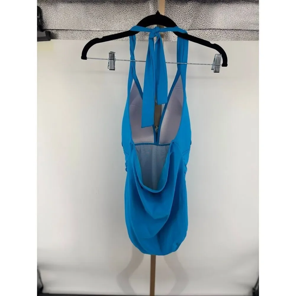 Lauren Ralph Lauren One-Piece Swimsuit Halter Blue Size 14